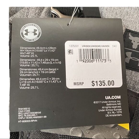 Under Armour X Project Rock Vanish Regiment “Heather Gray”  Backpack 1325331-040 - Picture 9 of 9